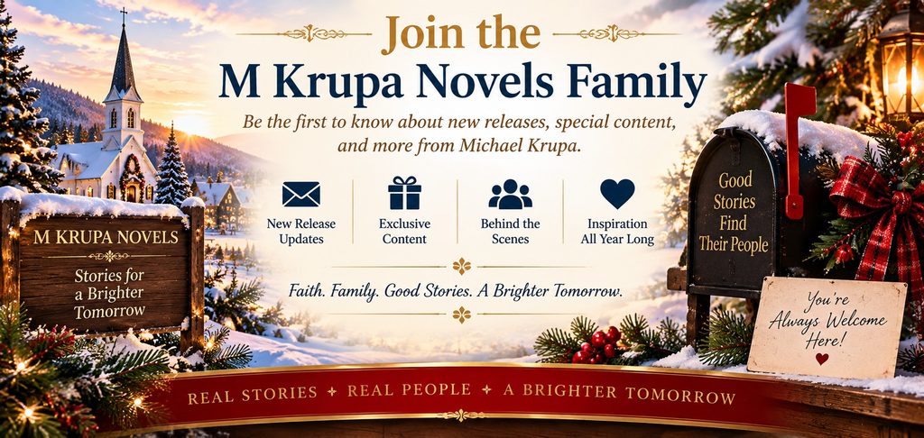Join the M Krupa Novels Family for new release updates, exclusive content, behind-the-scenes news, and year-round inspiration.